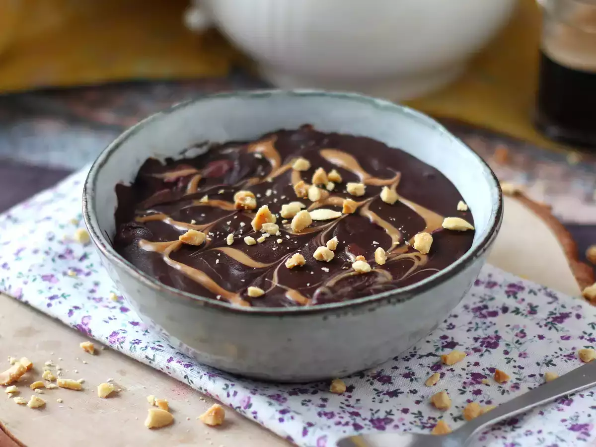 Ovseni kosmiči čez noč rdeče sadje in čokolada, zdrav in nasiten zajtrk! - fotografija 6