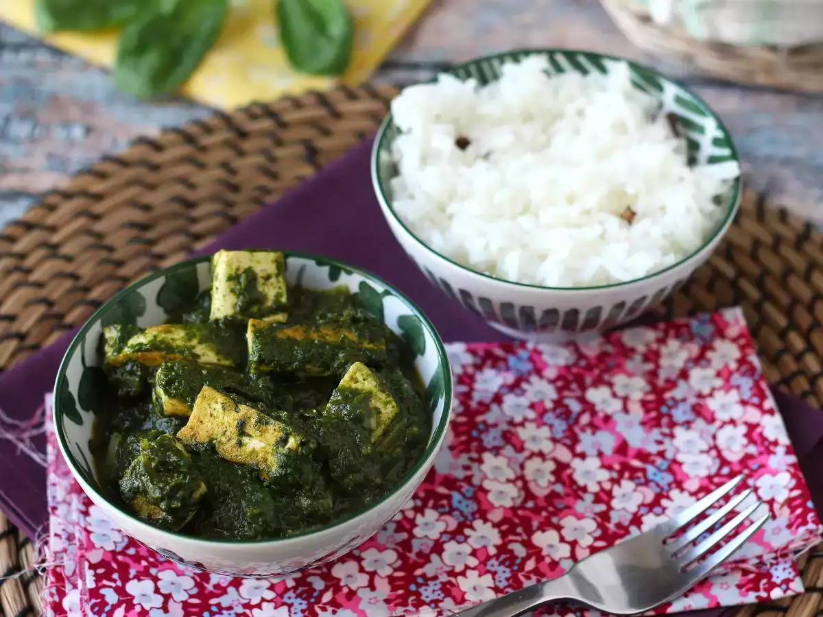 Palak tofu: indijski curry s špinačo in tofujem - fotografija 2