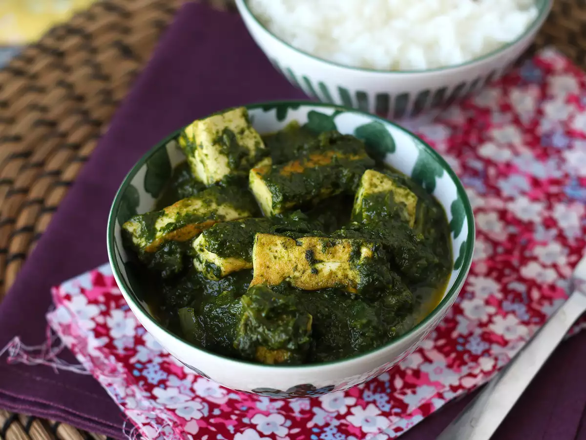 Palak tofu: indijski curry s špinačo in tofujem - fotografija 3
