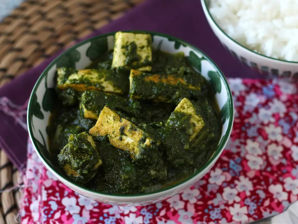 Palak tofu: indijski curry s špinačo in tofujem - fotografija 4