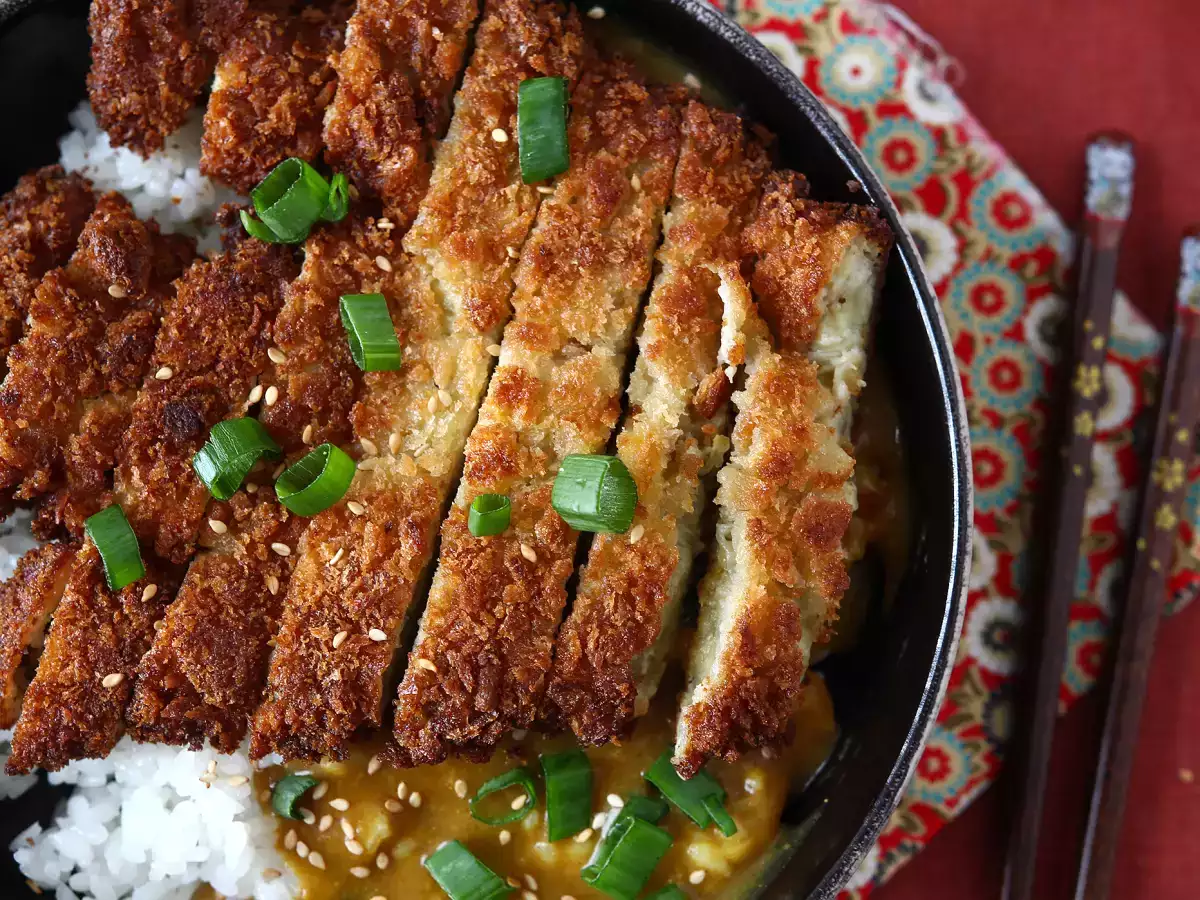 Paniran jajčevec s panko drobtinami v slogu japonskega katsu curryja (vegetarijansko) - fotografija 3
