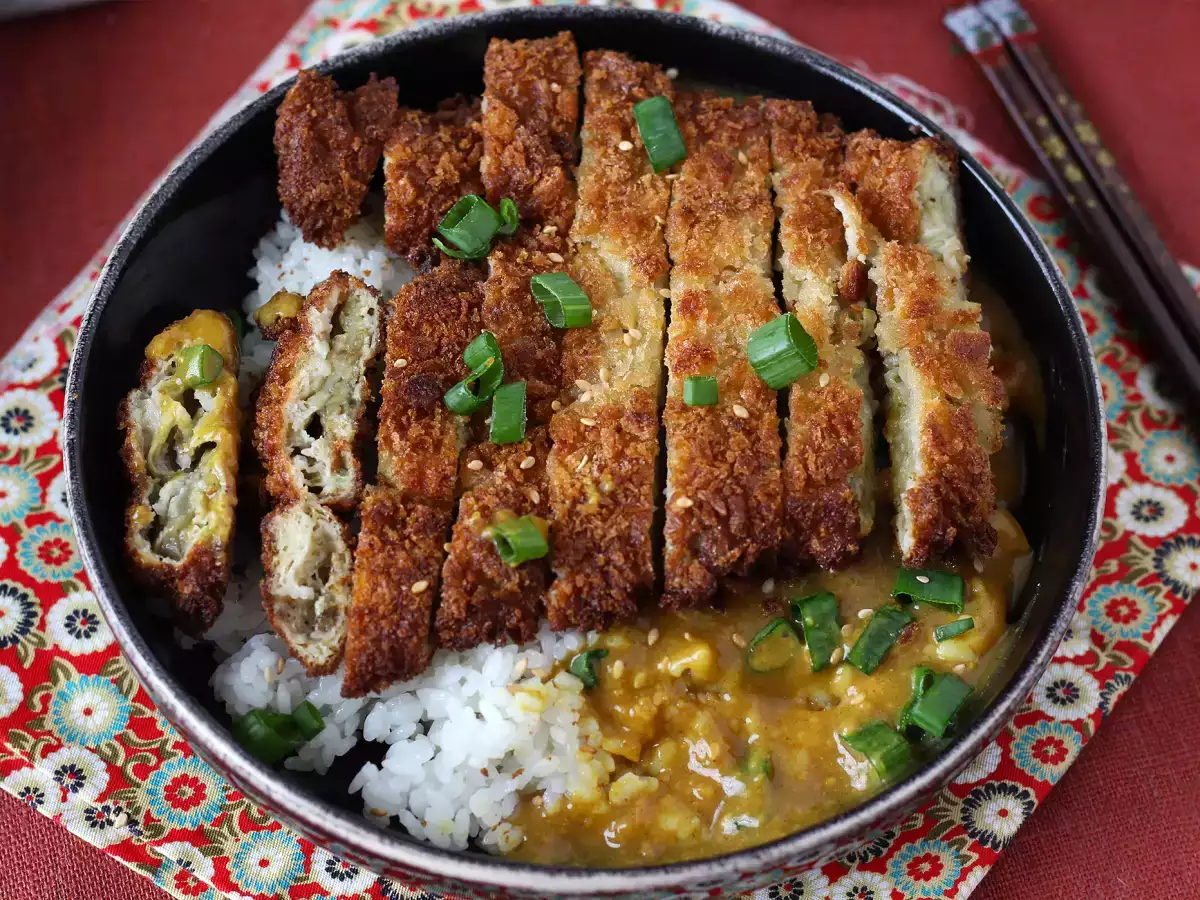 Paniran jajčevec s panko drobtinami v slogu japonskega katsu curryja (vegetarijansko) - fotografija 8