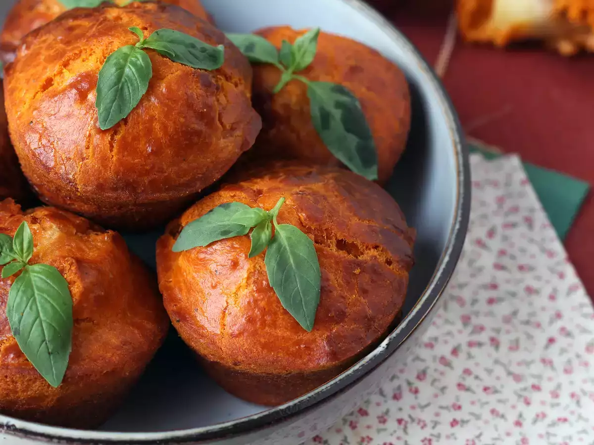 Paradižnikovi mafini s topljivim srcem mocarele - fotografija 3