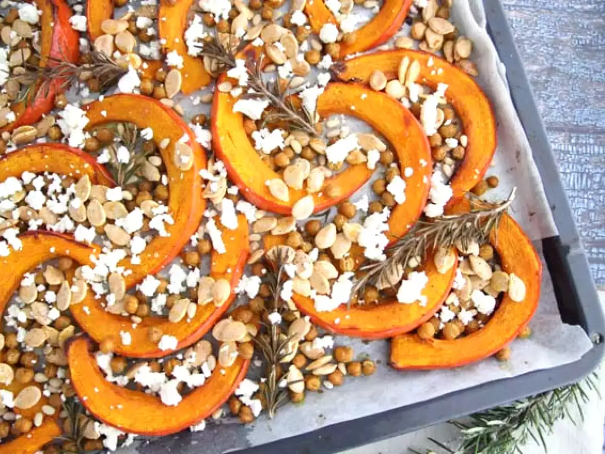 Pečena buča in čičerika, rožmarin, sir feta - fotografija 2