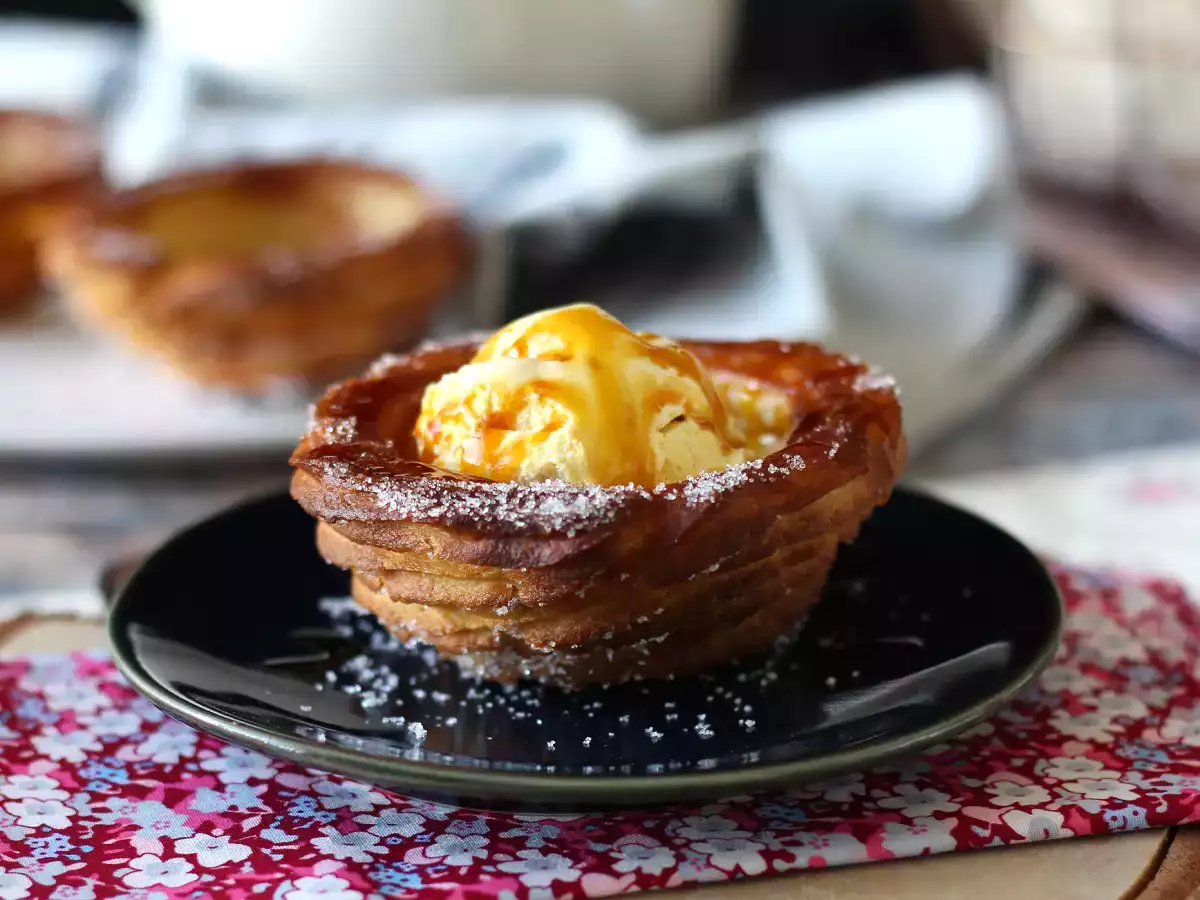 Pečeni churrosi v obliki sklede za velikodušen preliv - fotografija 2