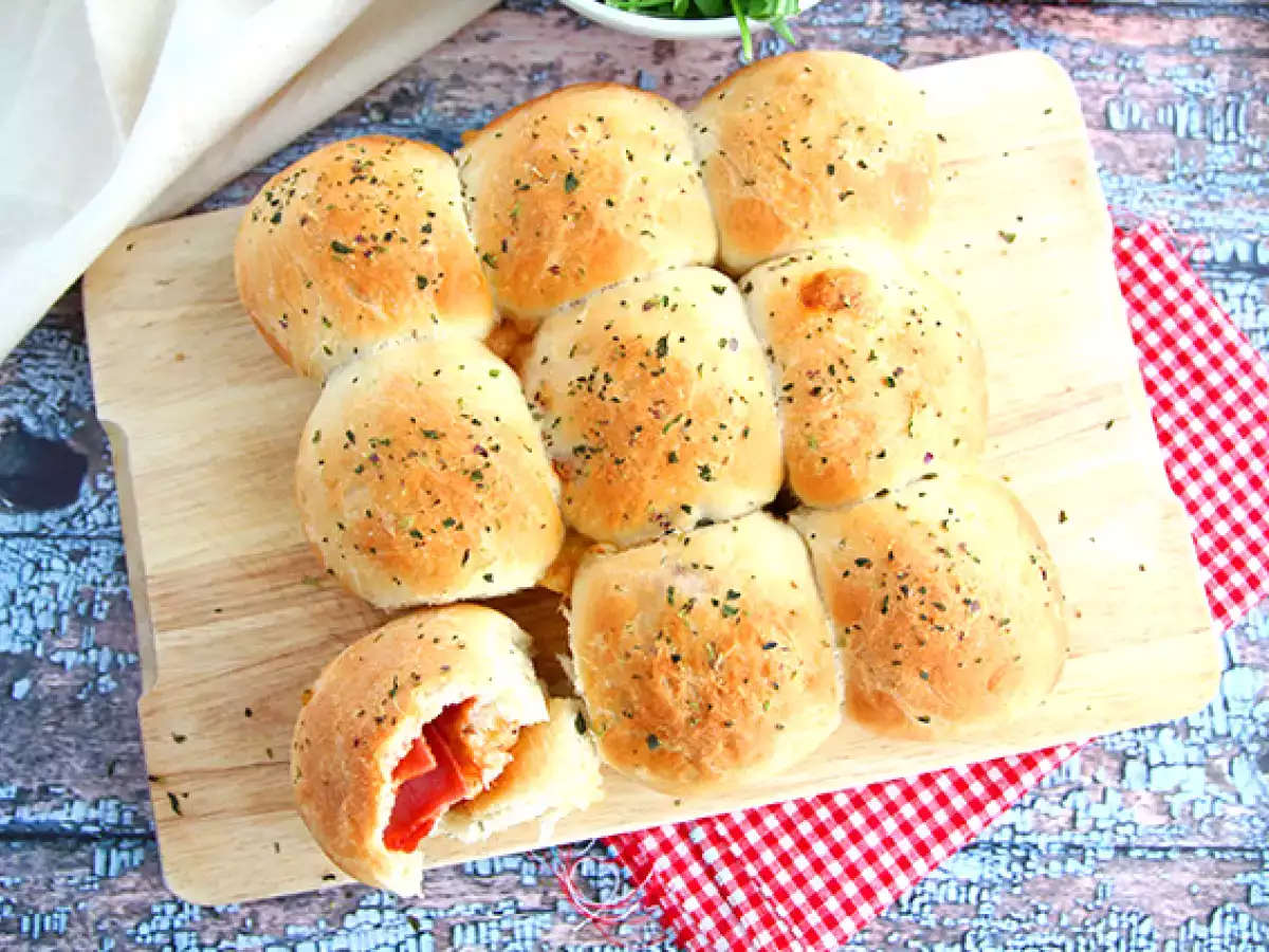 Pecivo za pico z nadevom iz šunke in sira - fotografija 2