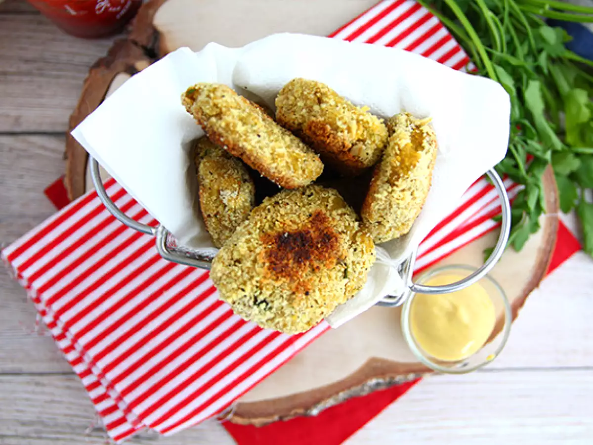 Piščančji nuggets z grahom in korenčkom - fotografija 2