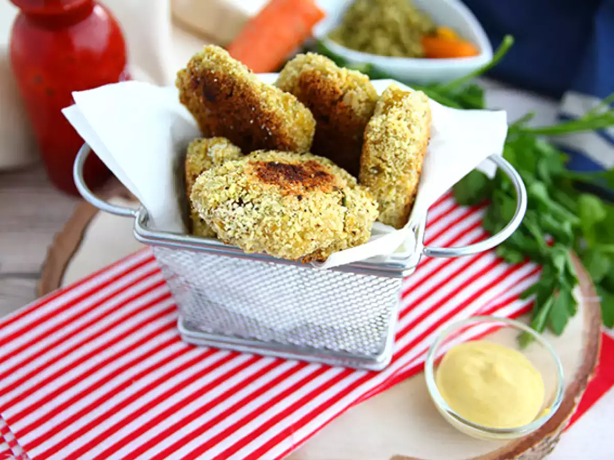 Piščančji nuggets z grahom in korenčkom - fotografija 4