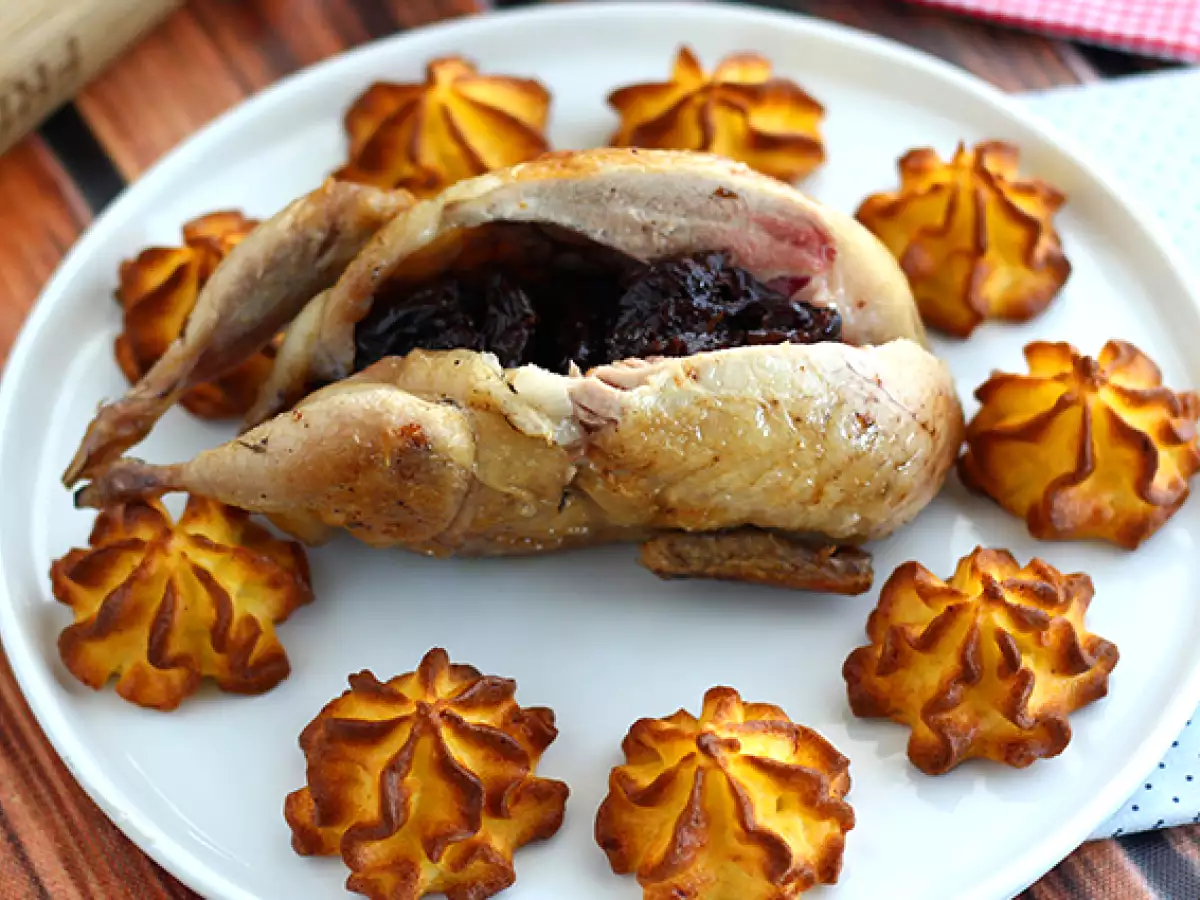 Prepelice s suhimi slivami - fotografija 2