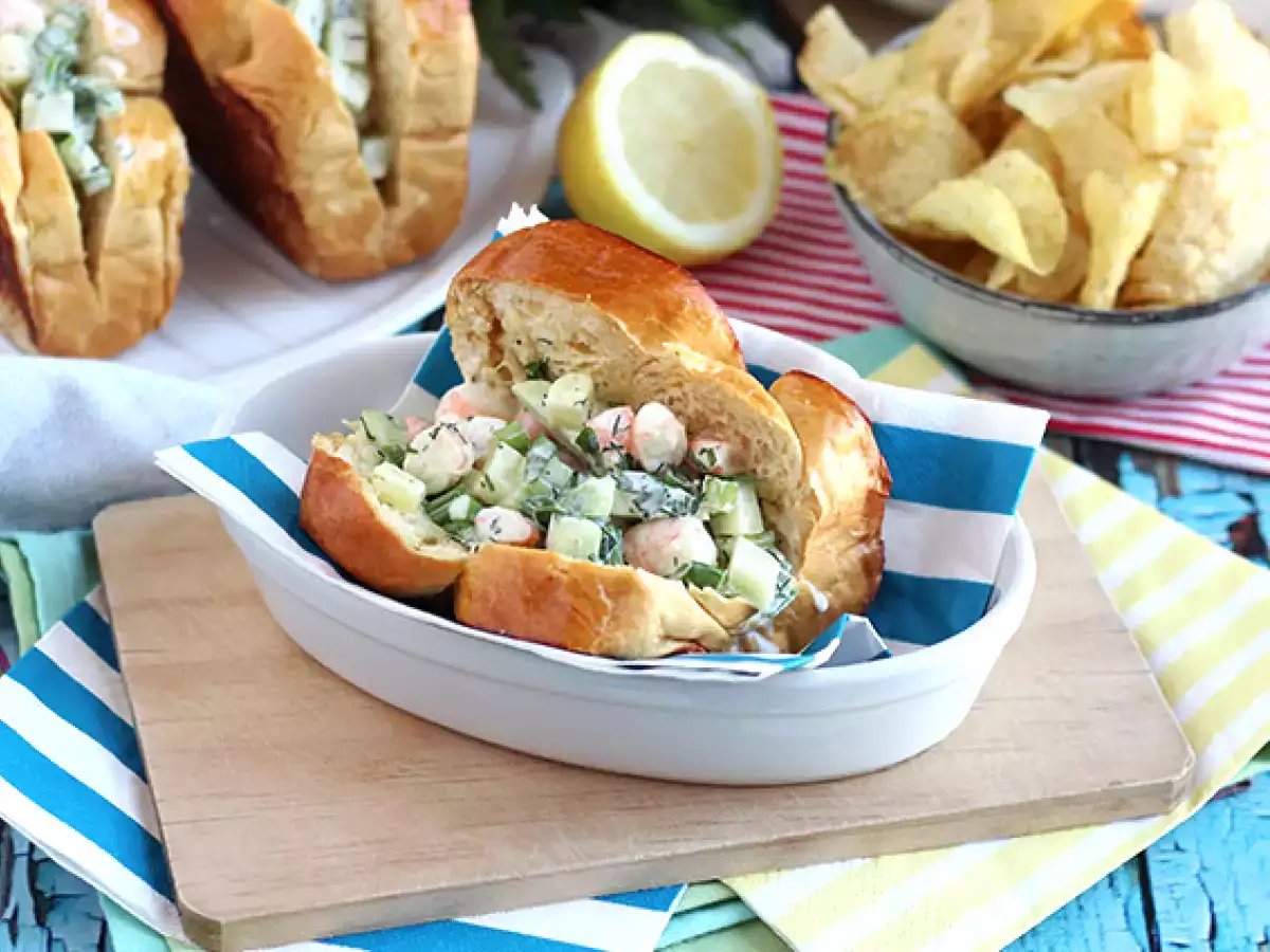 Sendvič s kozicami iz brioške (zvitek s kozicami) - fotografija 2