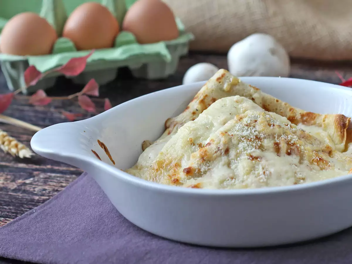 Slane palačinke z rikoto in gobami – kremast vegetarijanski recept za vsako priložnost - fotografija 5