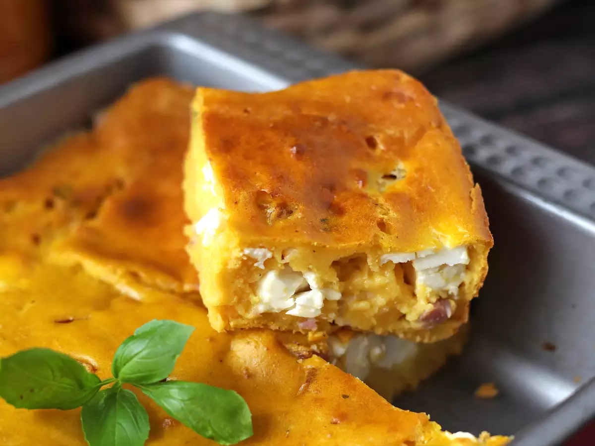 Slani brownie s šunko, feto in bučo: odličen način za porabo ostankov juhe! - fotografija 3