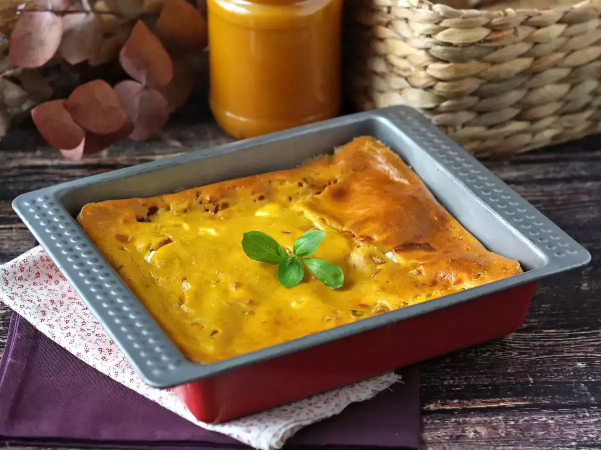 Slani brownie s šunko, feto in bučo: odličen način za porabo ostankov juhe! - fotografija 4
