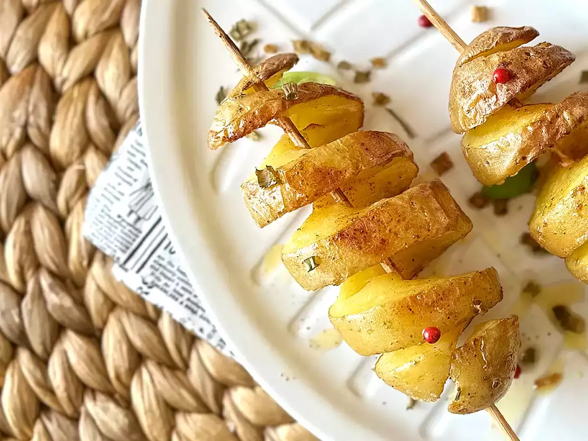 Spiralni krompir na palici, zanesljiva tehnika brez stroja - fotografija 4