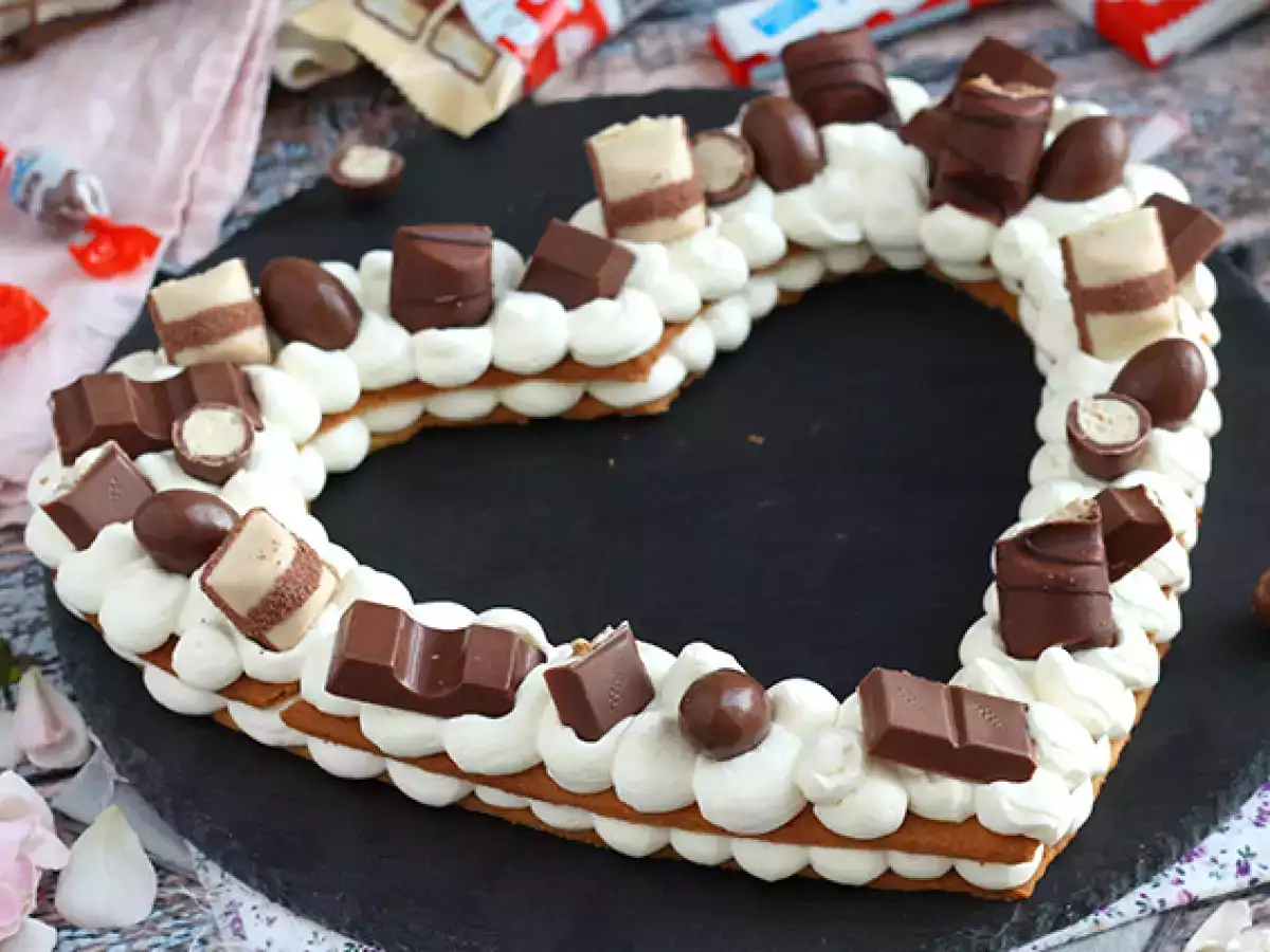 Srčna torta au Kinder - Kinderjeva srčna torta za valentinovo - fotografija 4