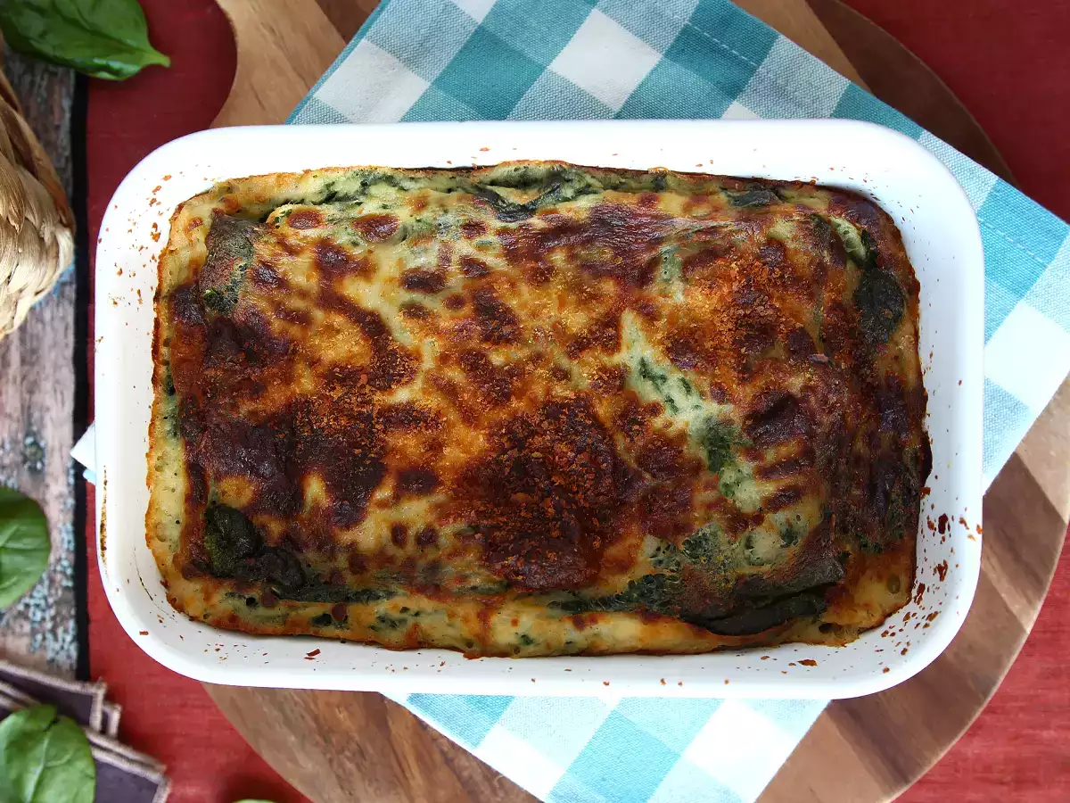 Vegetarijanske lazanje s špinačo in tofujem, pripravljene v Air Fryerju - fotografija 2