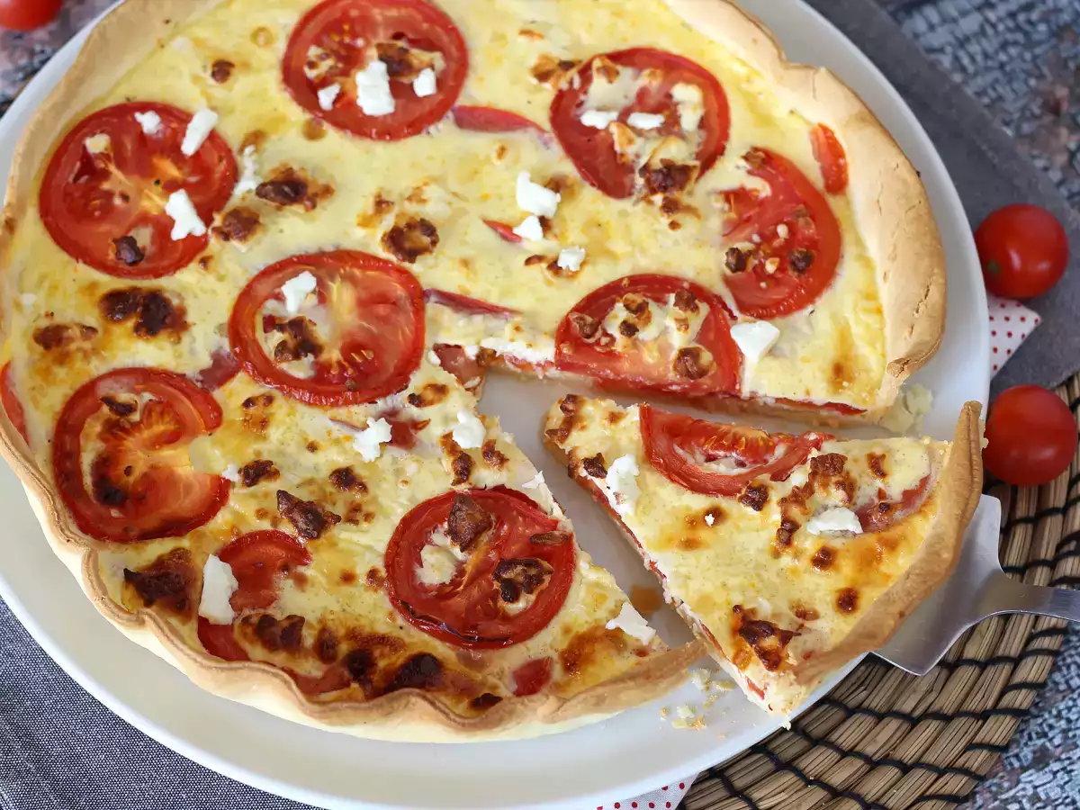 Vegetarijanski kiš s paradižnikom in feto – kot nalašč za piknik! - fotografija 4