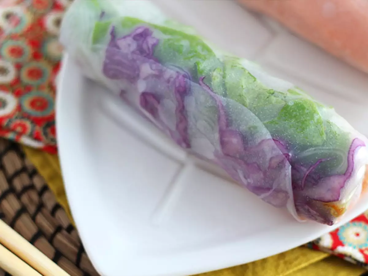 Vegetarijanski spomladanski zvitki - rdeče zelje in sladki krompir - fotografija 4