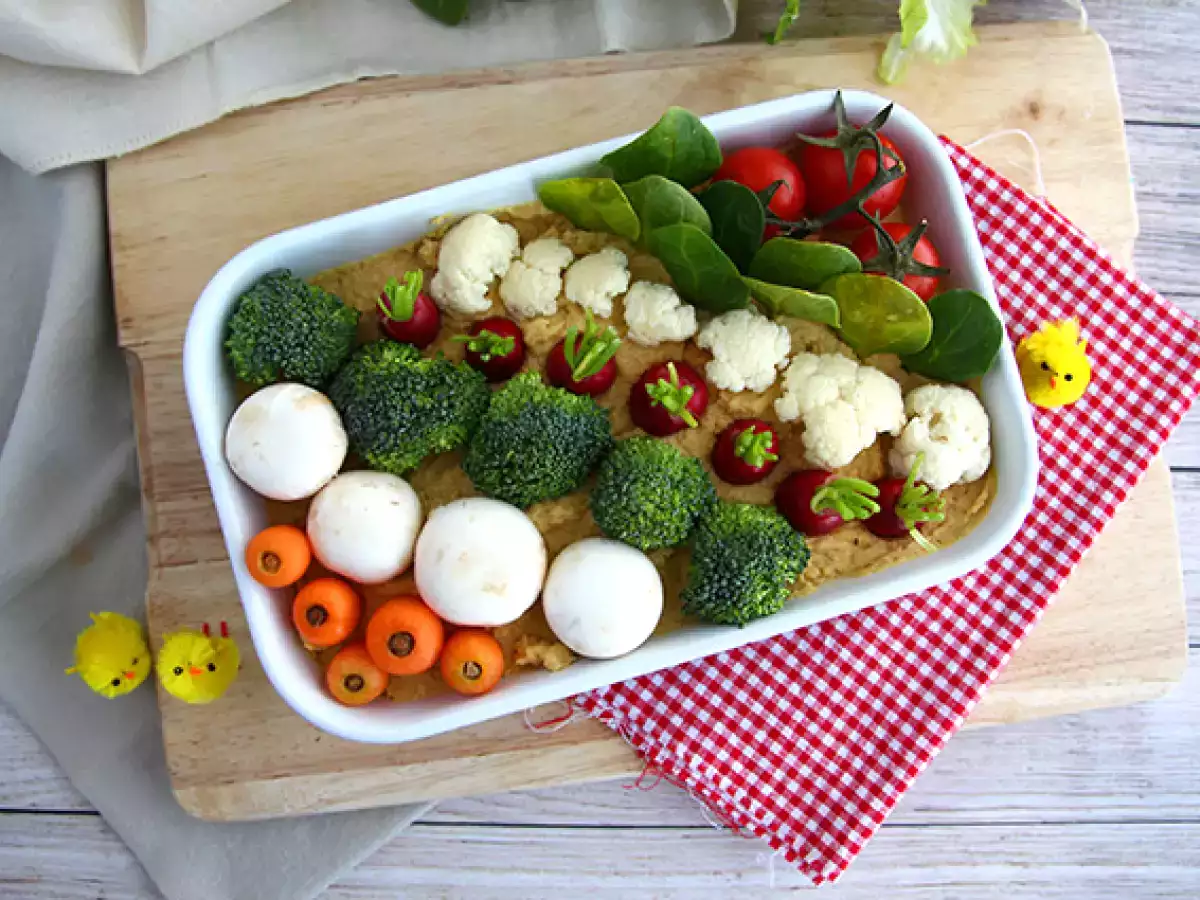 Zelenjavni vrt za aperitive (humus in mala zelenjava) - fotografija 5